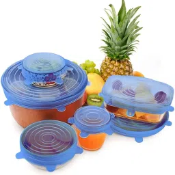 ravido Elastic Silicone Lids, Reusable Plastic Wrap, Alternative for Storage Pails 1 inch Lid image 3