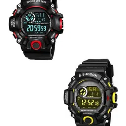Hala Men Pack of 2 Solid Round Tang Regular Digital Watches-31