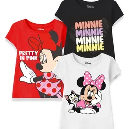 Disney By Miss and Chief Girls 3 Minnie Mouse Printed Extended Sleeves T-shirt-image-14