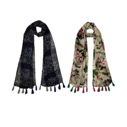 StoleVilla Women's Printed Designer Chiffon Stoles and Scarf (Multicolor) - Pack of 6-image-18