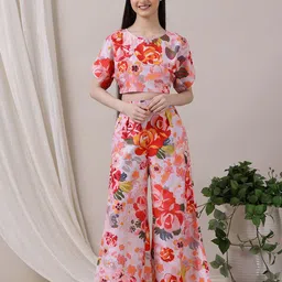 Inddus Girls Printed Top With Palazzos-image-6