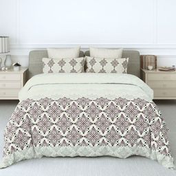 LABHAM Rangriti Green Ethnic Motifs 180 TC Pure Cotton King Bedsheet & 2 Pillow Covers-image-29