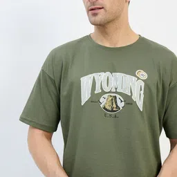 ARRAY Men Printed Drop-Shoulder Sleeves T-shirt image 2