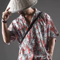 Xenpachi Men Attack On Titan Anime Run Printed Oversized Drop Shoulder Hawaiian Shirt-image-9