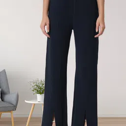 all about you Women High-Rise Front Slit Stretch Parallel Trousers-image-44