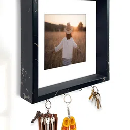 Art Street White 4- Hooks Wooden Key Holder-35