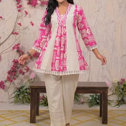 AUTUMN LANE Printed Pure Cotton V Neck Tunic With Trousers Co-Ords-picture-36