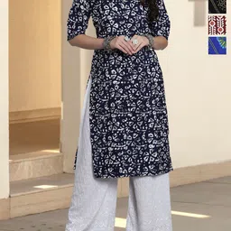 Anouk Rustic Selection Of 4 Floral Printed Round Neck Straight Kurtas-45