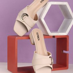 CORSICA Women Embellished PU Block Sandals-20