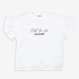 R&B Print Flutter Sleeve Cotton Top-picture-24