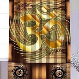 BELLA TRUE Brown & White Ethnic Motifs Printed Black Out Ripple Fold Window Curtain-image-81