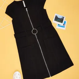 Pantaloons Junior Cap Sleeves Cotton A-Line Dress-image-76