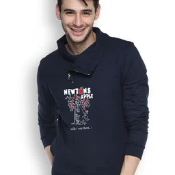 Campus Sutra Navy Printed Sweatshirt-image-94