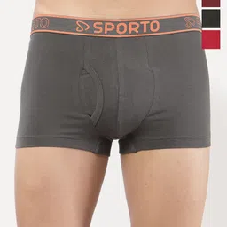 Sporto by Macho Pack Of 4 Combed Cotton Short Trunks-picture-17