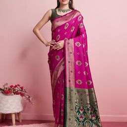 Shreyansh creation Ethnic Motifs Woven Design Zari Banarasi Saree-44