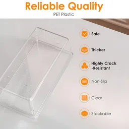 Aura Transparent Set of 6 Regular Drawer Organiser Organisers image 5