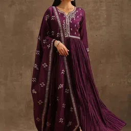 Moda Rapido Women Embroidered Thread Work Kurta with Trousers & Dupatta-image-86