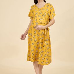 The Kaftan Company Women Floral Print Maternity Fit & Flare Dress-image-38