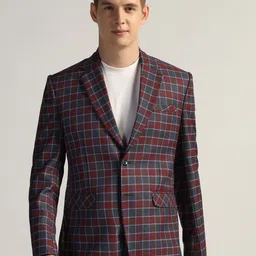 TAHVO Checked Single Breasted Blazer-image-8