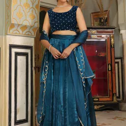 Janasya Embroidered Ready to Wear Lehenga & Blouse With Dupatta-picture-57
