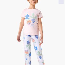 Juniors by Babyshop Girls Pack Of 2 Printed Round Neck Cotton Tshirts & Pyjamas-image-129