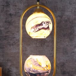 Deco Home Gold-Toned Glass Ceiling Lamp-image-32