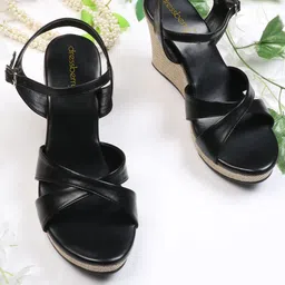 DressBerry PU Wedge Heel Sandals-35