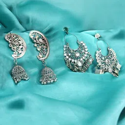 KRENOZ Classic Jhumkas Earrings-48