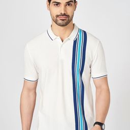 BYFORD by Pantaloons Men Striped Polo Collar Cotton Slim Fit T-shirt-picture-33