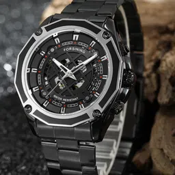 FORSINING Men Dial & Stainless Steel Straps Round Reset Time Analogue Watch FSG8164M4T8-40