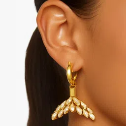 ISHTAARA Gold-Plated Classic Drop Earrings-5
