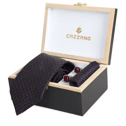 Cazzano Men Tie, Cufflinks, Pocket Square Accessory Gift Set-image-3
