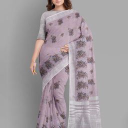 The Chennai Silks Floral Linen Blend Bhagalpuri Saree-56