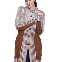 Chatanya Women Self Design Longline Cardigan-image-71