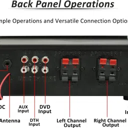 wrx Glossy Cabinet Amplifier Bluetooth USB AUX Input FM Radio SD Card Slot MIC Input 160 W AV Power Amplifier image 2
