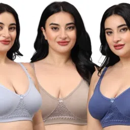 Pack of 3 Women Full Coverage Non Padded Bra-picture-2