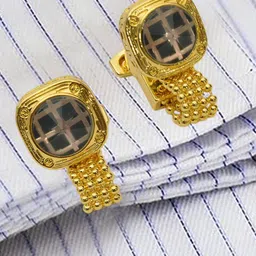 Curren Set Of 2 Checked Cufflink-0