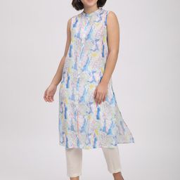R&B Abstract Printed Mandarin Collar \Straight Kurta-picture-22
