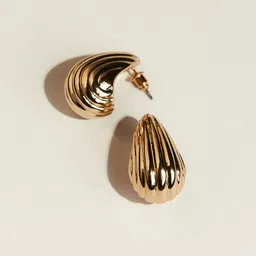 H&M Fluted Dome Earrings-image-79