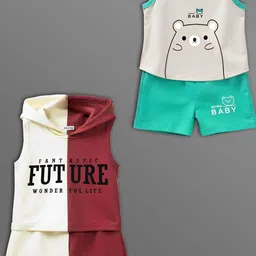 HELPOM Unisex Kids Printed T-shirt with Shorts-picture-14