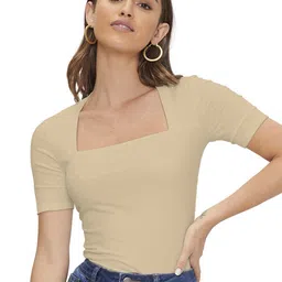 BAESD Women Solid Square Neck Top-image-88