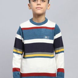Monte Carlo Boys Striped Woollen Pullover-image-69