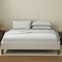 Boutique Living India Blue Pure Cotton 400 TC King Bedsheet Set - 2.74 m x 2.74 m-picture-29