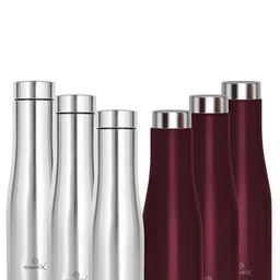 Speedex Silver-Toned & Brown 6 Pieces Stainless Steel Water Bottle - 1000 ml Each-image-32