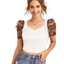S.K.C Sweetheart Neck Puff Sleeve Top-image-71