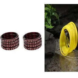 1ST TIME Set Of 20 Maroon Alloy Bangle-picture-45