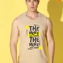 WOOSTRO Pack Of 2 Printed Combed Cotton Gym Vests VWS26(MORE RUST)(PLAIN MUSTARD)-image-95