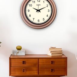 OLIVE TREE Brown & Cream Round Modern Wall Clock-picture-17