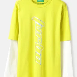 United Colors of Benetton Boys Typography Printed Pure Cotton Relaxed Fit T-shirt-picture-0