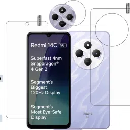 GARUDA GLASS Front and Back Tempered Glass for Redmi 14C 5G with camera lens protector image 2